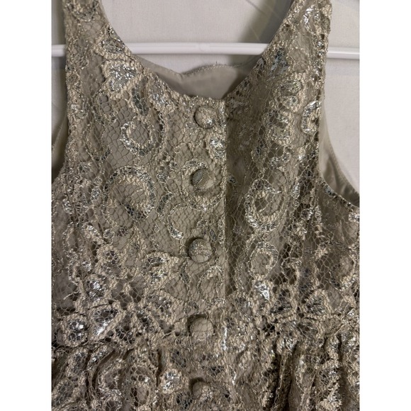 Polo Ralph Lauren Toddler Girls Gold Silver Fancy Lace S Party Dress Sz 2T - Picture 7 of 10